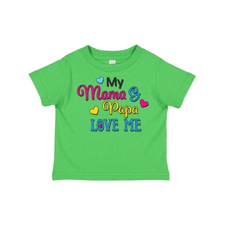 

Inktastic My Mama and Papa Love Me with Hearts Gift Toddler Boy or Toddler Girl T-Shirt