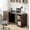 Walnut Brown, variant on Pull-Out Desk with Charging Station & Storage Shelves, Space-Saving Folding Desk for Small Apartments, Versatile Home Office Deskļ¼Black
