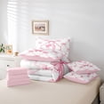 thumbnail image 6 of Manfei Girly Bowknot 7-Piece Twin Bedding Sets For Girl,Letter Q Initial Lettering Bedding Comforter Set For Kids,Pink Reversible, 6 of 7