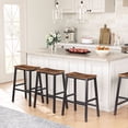 thumbnail image 5 of HOOBRO Bar Stools, Set of 2 Bar Chairs, 23.6 Inch Saddle Stools, Kitchen Counter Seat with Footrests, Industrial Barstools for Dining Room, Kitchen, Counter, Rustic Brown and Black BF02MD01, 5 of 10