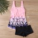 thumbnail image 5 of Trajes de Baño Bikini de Mujer Grande Impresión Dividida V-Cuello Tankini Trajes de Baño Conservadores para las Mujeres Poliéster Spandex Beach Pool Set, 5 of 8