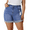 Roll Cuff Short Blue, variant on Ladies Plus Size Blue Shorts 4X Elastic Waist Frayed Hem Casual Shorts Pocket High Rise Destructed Shortie Shorts Jeans Shorts Summer Washed Ripped Shorts Pants 4XL 26W