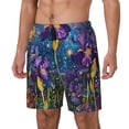 thumbnail image 1 of Fotbe Cosmic Purple Irises Traje de Baño para Hombre – Shorts de Natación de Secado Rápido con Forro y Bolsillos-Small, 1 of 6