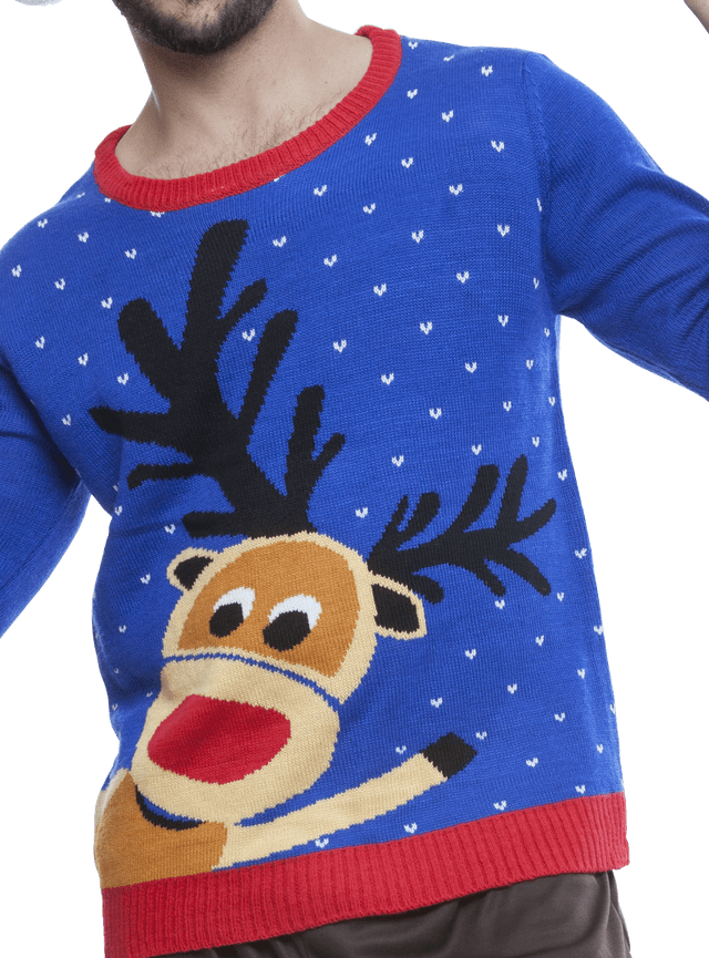 sueter navideño azul