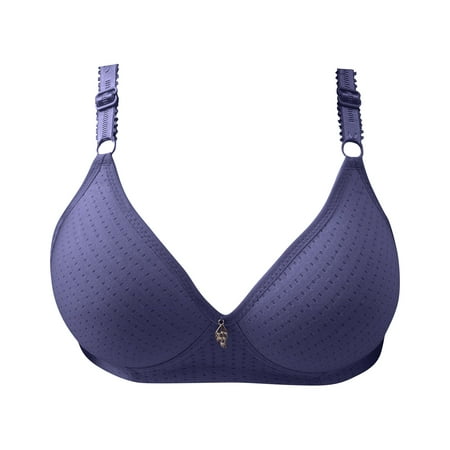 

Knosfe Womens Bras No Underwire Full Support Push Up Full Coverage Cute Bras Tshirt Bras for Women No Underwire Plus Size Bra Navy 44
