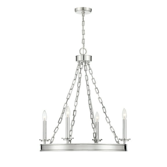 Polished Nickel Four Light Chandelier from the Seville Collection