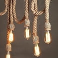 thumbnail image 3 of Farmhouse Pendant Lights Kitchen Island, Kitchen Light Fixtures, Rustic Dining Room Light Fixture with 6 E26 Bulb Sockets, Rope and Bamboo Chandelier, Ceiling Pendant Light Fixtures, Hanging, 3 of 5