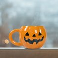 thumbnail image 3 of TIELUTT Unique Pumpkin Shape Ceramic Coffee Mug with Handle Fall Thanksgiving Themed Cup for Hot Beverages Pool Glasses and Platters Coffee Cups Mugs Bulk Kitchen Cup Set Mugs Tumbler Set for Kitchen, 3 of 5