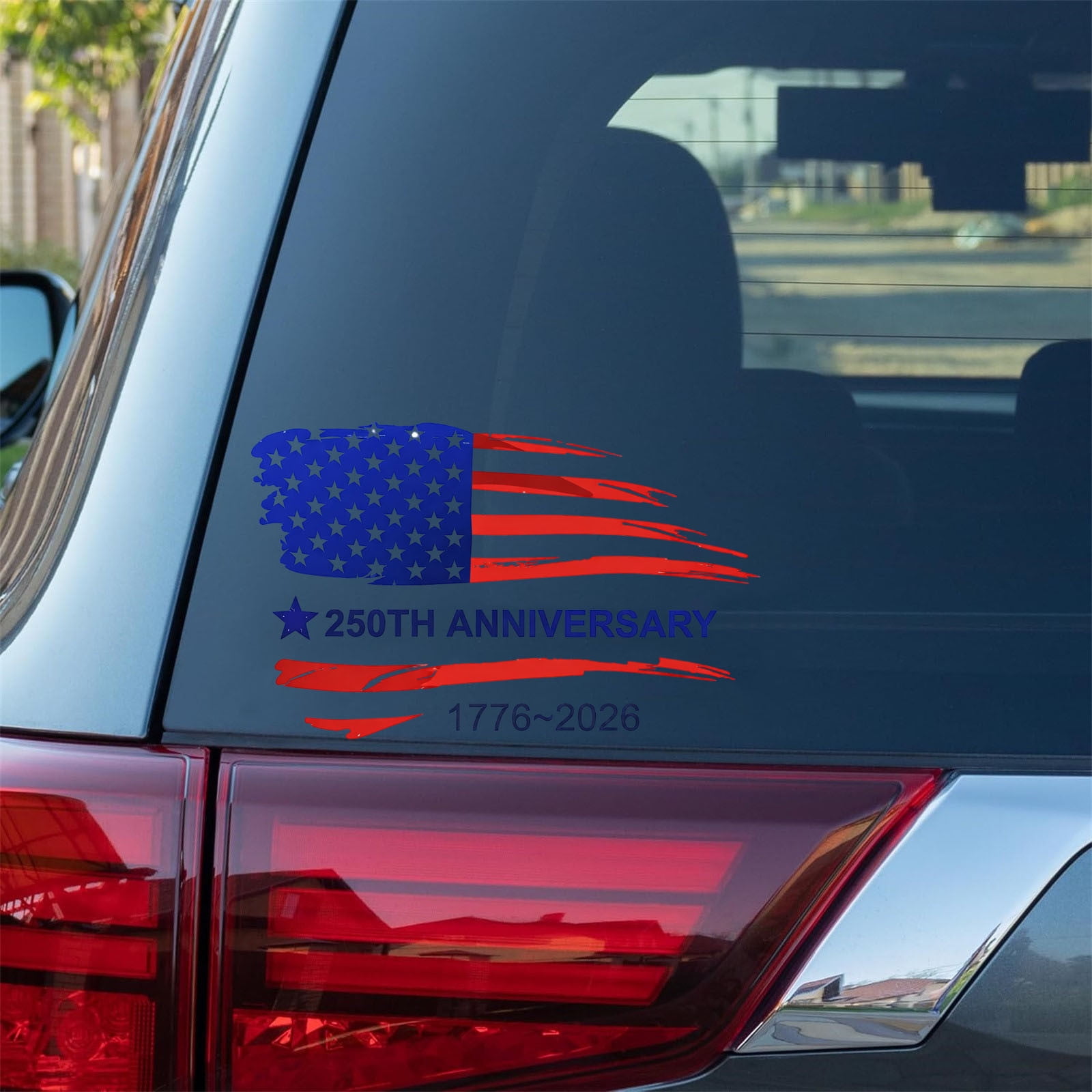 250 Years America Car Decal – 250th Anniversary USA Patriotic Vinyl Sticker for Car Windows, Waterproof Peel-and-Stick Independence Day Decoration
