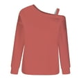 thumbnail image 5 of BLVB Off Shoulder Tops for Women 2024 Casual Loose Long Sleeve Fall Shirts Solid Color Ladies Pullover Blouse, 5 of 5