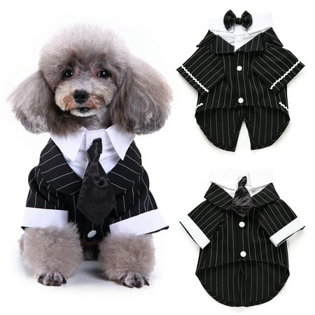 Cheers Pet Dog Puppy Formal Tuxedo Suit Striped Wedding Bow Tie Jacket ...