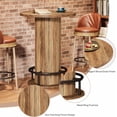thumbnail image 5 of 39.4" H Small Dining Table, Round Circle Kitchen Table with Wood Strip Base and Footrest(2pc), 5 of 5