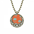 thumbnail image 1 of Cloud Rain Drip Orange Pattern Pendant Star Necklace Moon Chain Jewelry, 1 of 3