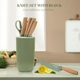 thumbnail image 2 of Kitchen Knife Set, 6 Pieces Green Professional Knife Set with Universal Knife Block, Super Sharp Knife Set with Ergonomic Handle, Non-stick Stainless Steel Knife Block Set, 2 of 8