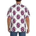 thumbnail image 3 of Uemuo Cute Number 8 Pattern Cotton Linen Short Sleeve Shirts,Casual Lightweight Button Down Shirts,Vacation Beach Summer Tops-4X-Large, 3 of 7