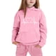 thumbnail image 5 of Conjunto de sudadera con capucha de manga larga para niños con estampado en forma de corazón y pantalones deportivos con lazo en las piernas, conjunto deportivo informal de dos piezas para niños, poli, 5 of 5