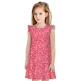 thumbnail image 1 of Fotbe Colorful Sprinkles Donuts Vestido de Dormir para Niñas de 3 a 10 Años, Mangas Cortas, Estilo Princesa, Pijama Camisón con Mangas Voladas-Medium, 1 of 6