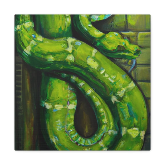 "Green Tree Python Art" - Canvas