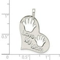 thumbnail image 2 of White Sterling Silver Charm Pendant Polished Love My Mom Heart, 2 of 2