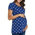 thumbnail image 2 of Jchiup Women's Short Sleeve Ruched Maternity T Shirt Top, 2 of 6
