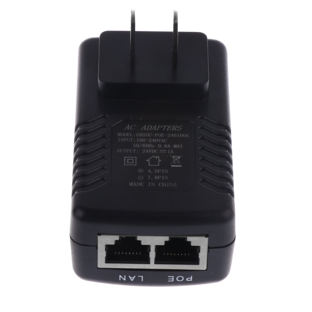 24V 0.5A Wall Plug POE Injector Ethernet Adapter IP Phone/Camera Power Supply 