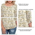 thumbnail image 5 of Camiseta Casual de Gasa,Top de Cuello Redondo para Mujer Top de Gasa de Media Manga Blusa de Gasa para Mujer Camisa Artesanía Excepcional, 5 of 5