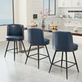 thumbnail image 4 of Zimtown Modern Barstools Set of 2, 26" Counter Height Swivel Bar Stools Set with Cushion for Kitchen Island, Dining Room, Bar Chairs, Dark Blue, 4 of 7