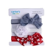 Carter's Child of Mine, Baby Girls Americana Headwrap, 3-Pack, 0-12 Months