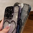 thumbnail image 3 of Compatible with iPhone Case,Glitter Gradient Heart Electro Plated Bumper Camera Lens Protection Clear Soft Shockproof Cover Phone Case (Black,iPhone 14 Pro), 3 of 6