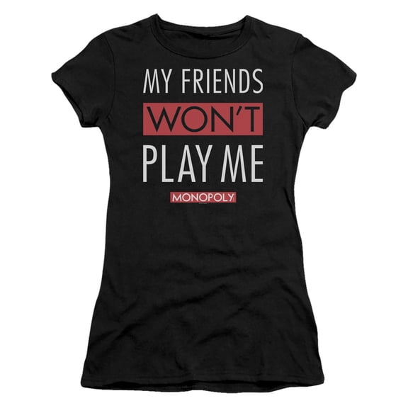 Monopoly My Friends S/S Junior Women's T-Shirt Sheer Black