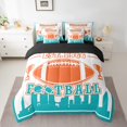 thumbnail image 2 of Erosebridal Sport Football Bedding Sets Twin Size,Ball Game Comforter Sets with Sheets,Rugby Room Decorative(Miami),Reversible,Lightweight,7-Piece, 2 of 5