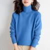 PEONAVET Women Sweaters Womens Solid Color Shoulder High Neck Thick Loose Top High Neck Sweater
