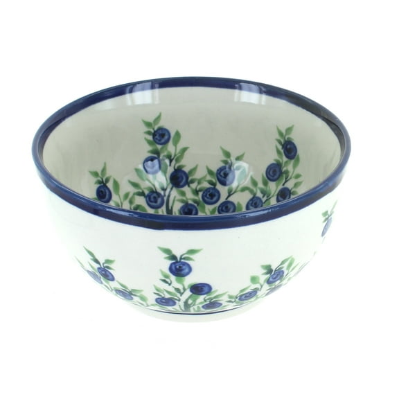 Blue Rose Polish Pottery Porcelain Vine Dessert Bowl