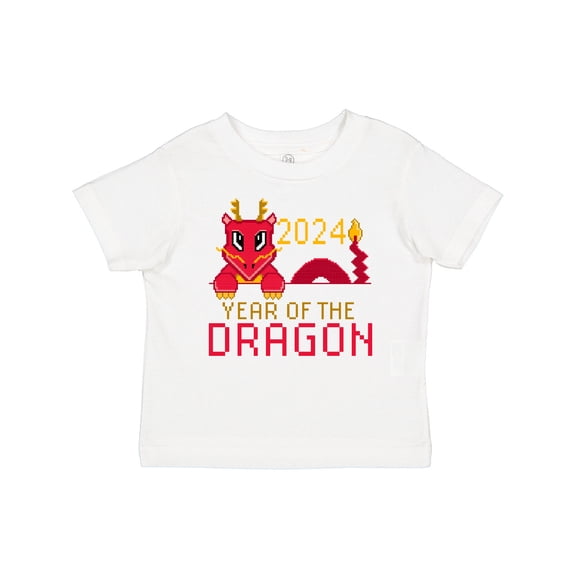 Inktastic Pixel Style Year of the Dragon 2024 Boys or Girls Baby T-Shirt