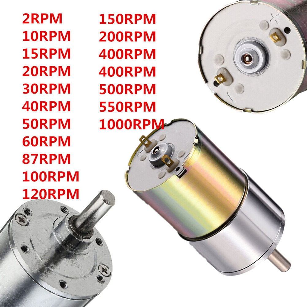 Moteur à Réduction DC 12V – 2 à 1000 RPM – Couple Élevé Compact 37 Mm – Idéal Automatisation, Portes, Jouets, Distributeurs