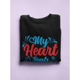 thumbnail image 3 of My Heart Beats Red White Blue Sweatshirt Women -Image by Shutterstock, Female 4X-Large, 3 of 4