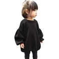 thumbnail image 4 of Kiapeise Toddler Kids Girl Lantern Sleeves Sweater Tops Clothes Solid Warm Cotton Pullover Clothes, 4 of 5