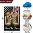 thumbnail image 4 of Patriotic Memorial Day Boots Garden Flag 12.5x18 Double Sided, Small Burlap Honor the Brave Yard Flags Banner Independence Day American Veterans Outdoor House Decorations (ONLY FLAG), 4 of 6