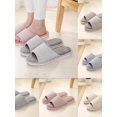 thumbnail image 5 of Topumt Open Toe Slippers Indoor Soft Striped Memory Foam Cotton Washable for Men and Women, 5 of 6