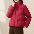 thumbnail image 6 of Weiqiqre Womens Jackets Quilted Puffer Jacket Long Sleeve Full Zipper Winter Warm Padded Bubble Coat, 6 of 6