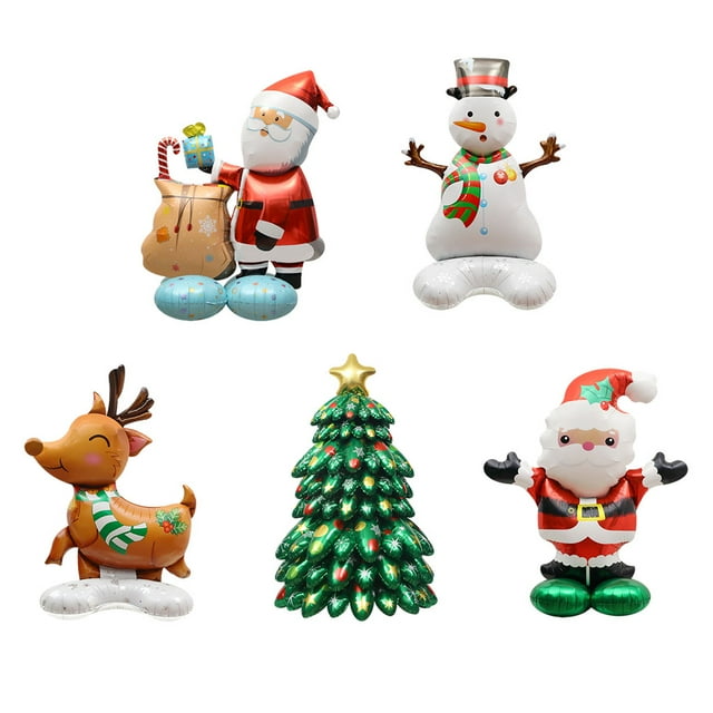 Ruiboury Party Decor Essential Christmas Foil Balloons With Exquisite Patterns Balloon Christmas Suitable For Any Places multicolor Reindeer 5Set