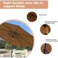thumbnail image 3 of Devoko  9FT Patio Umbrella Outdoor Table Umbrella with 8 Sturdy Ribs, Brown, 3 of 7