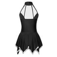 thumbnail image 4 of Kaerm Robe de Danse Lyrique pour Femmes à Col Licou Sans Manches Robes de Patinage Artistique Noir P, 4 of 7