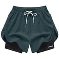 thumbnail image 6 of Breathable Running Workout Shorts for Women Casual Layer Athletic Swimwear Bottoms with PocketsDark GrayL, 6 of 6