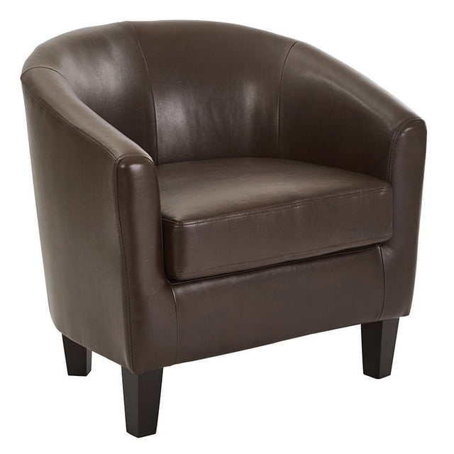 Work Smart, Ave Six Ethan Tub Chair In Deluxe Vinyl Fabric, Cocoa