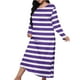 thumbnail image 2 of Women's Long Sleeve Casual Pajama Gown 100% Polyester Loose Fit Home Wear Beach Cover Up, 2 of 6