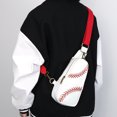 thumbnail image 3 of Bolso de pecho Bolso de viaje de cuero de PU Impresión Moda Casual Exquisito para hombres Mujeres, 3 of 4