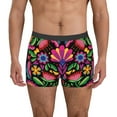 thumbnail image 2 of Goofa Colorful Floral Embroidery Mexican Printed Men's Boxer Briefs Underwear, Moisture-Wicking Underwear, Trunk,Soft and Breathable Cotton Underwear-, 2 of 9