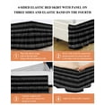 thumbnail image 5 of Geometric Black Bed Skirt Queen Size 18" Drop Ethnic Stripes Ruffled Wrap Around Bed Skirts Adjustable Elastic Bedskirt Dust Ruffle for Queen Size Bed, 5 of 7