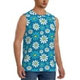 thumbnail image 2 of Pofeuu Daisies Flowers Print Men's Muscle T-Shirt, Sleeveless, Muscle Tank, Classic Muscle Tee Top For Men Casual Sleeveless Muscle T-Shirt Trendy Clothes-Large, 2 of 7